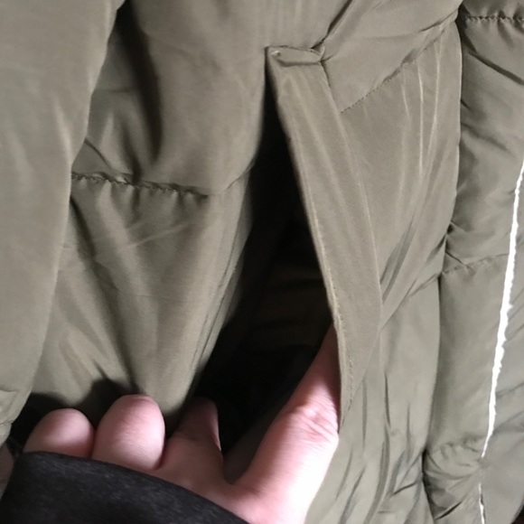 Love Tree Hooded Long Puffy Jacket Olive Green - Picture 7 of 10